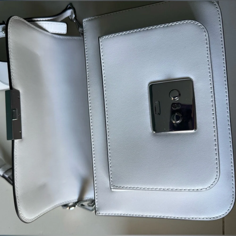 Michael Kors Sloan Editor Bag - White/Silver Floral Patterned